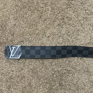 Louis Vuitton Black Checkered Belt